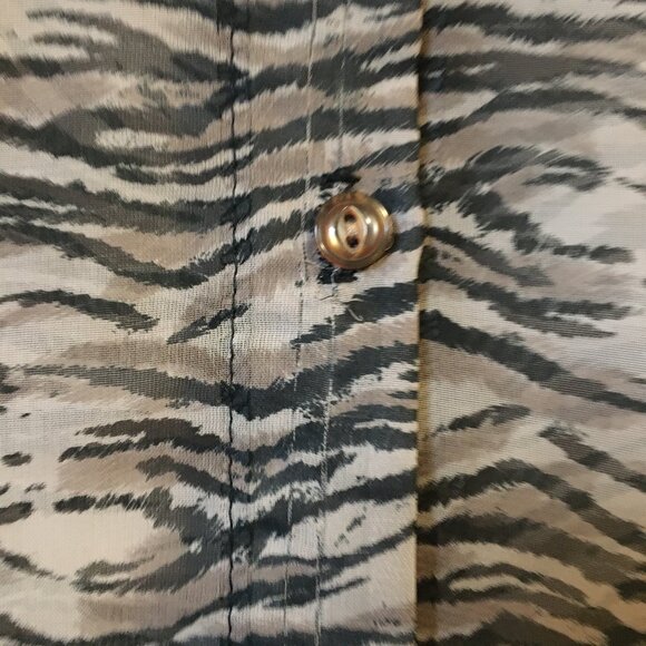 Made in Canada Sheer Animal Print Canadian Made Button Down Dress Shirt - Picture 8 of 16